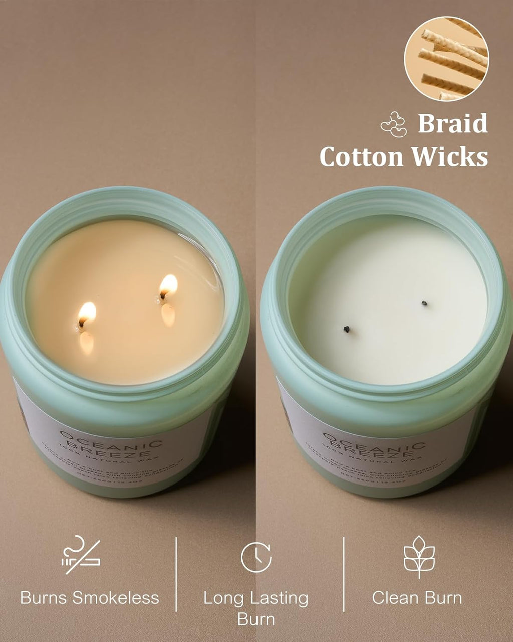 Scented Beige Soy Candle - View 5