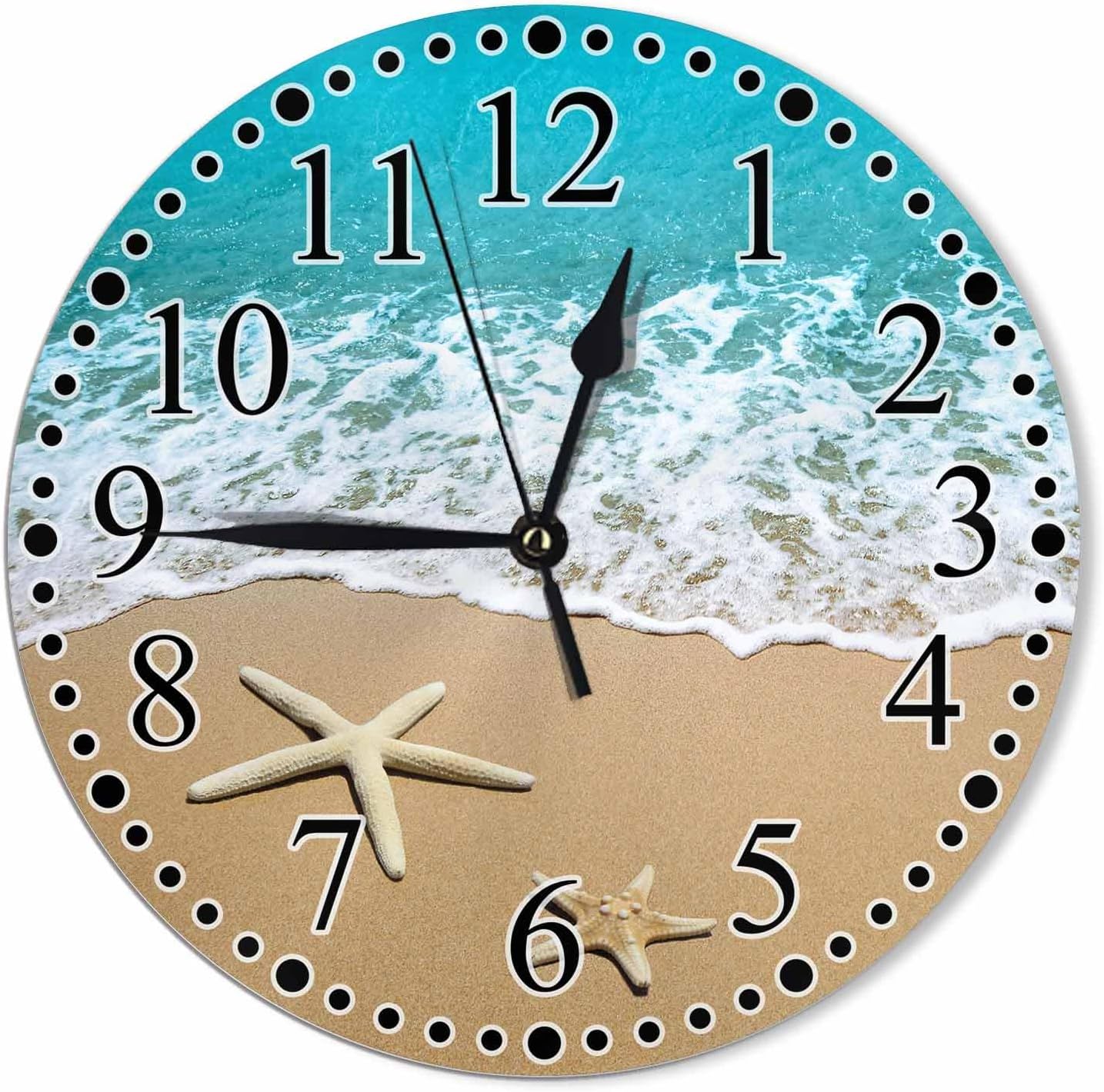 Battery Operated Modern Green Wall Clock — 10" — 10 Inch