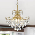 Luxe Black Chandelier — 4-Light — Gold Chandelier