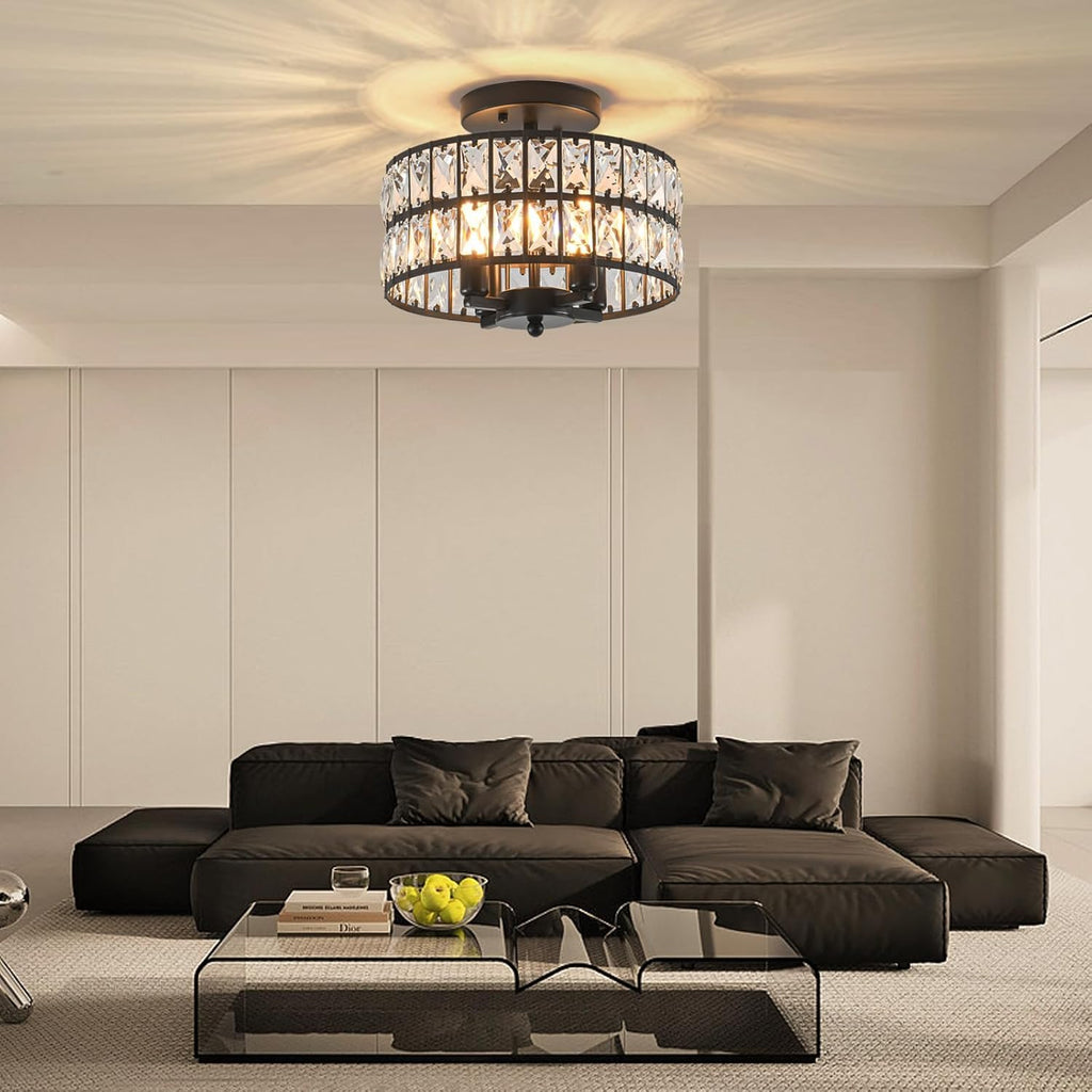 Luxe Black Chandelier — 12.6" - View 4