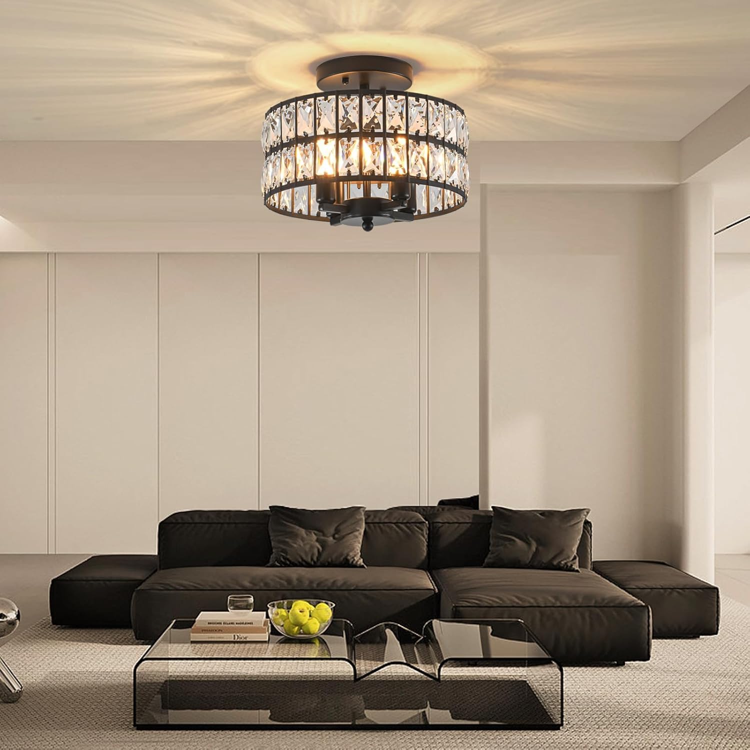 Luxe Black Chandelier — 12.6" - View 4