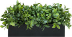 Rectangular Farmhouse Wood Artificial Plant — 14" — Boxwood in Black