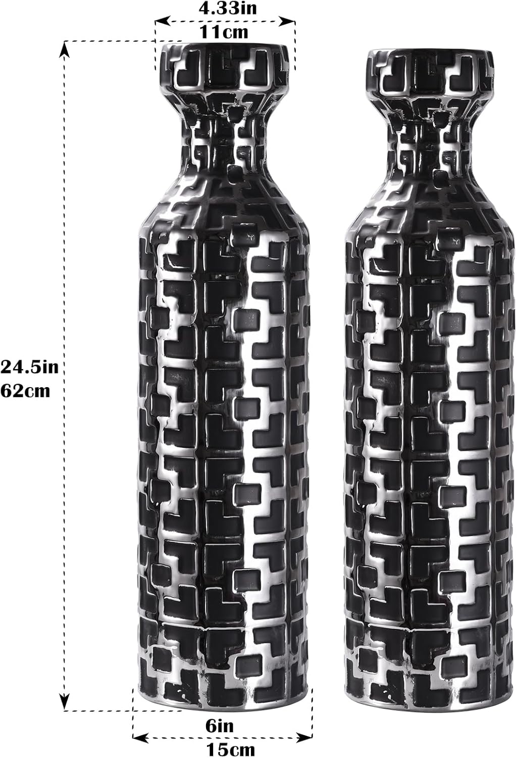 Modern Black Flower Vase — 4" - View 2
