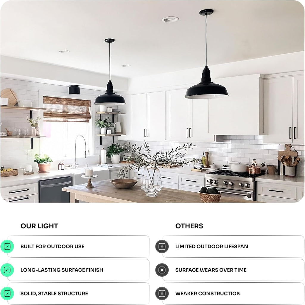 Beige Pendant Light — 12" - View 3