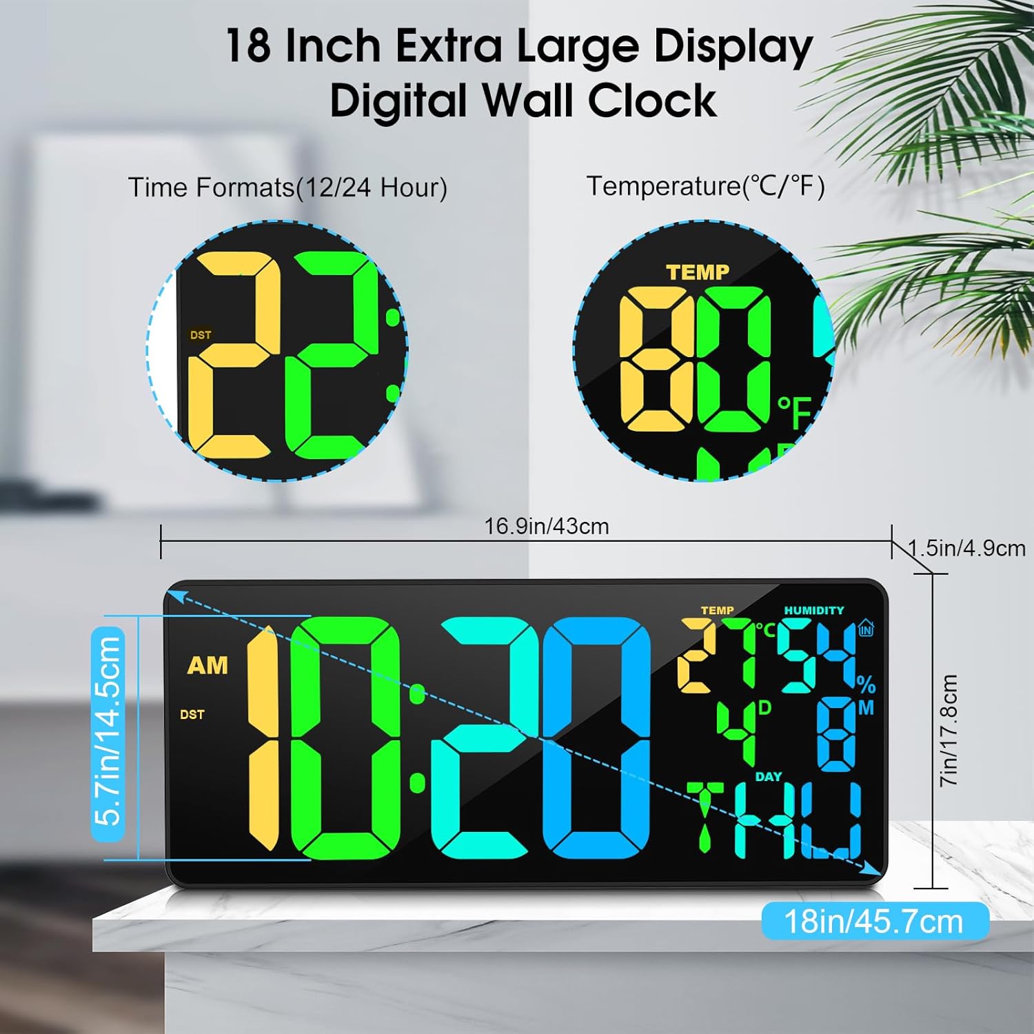 RGB Wall Clock — 18" - View 6