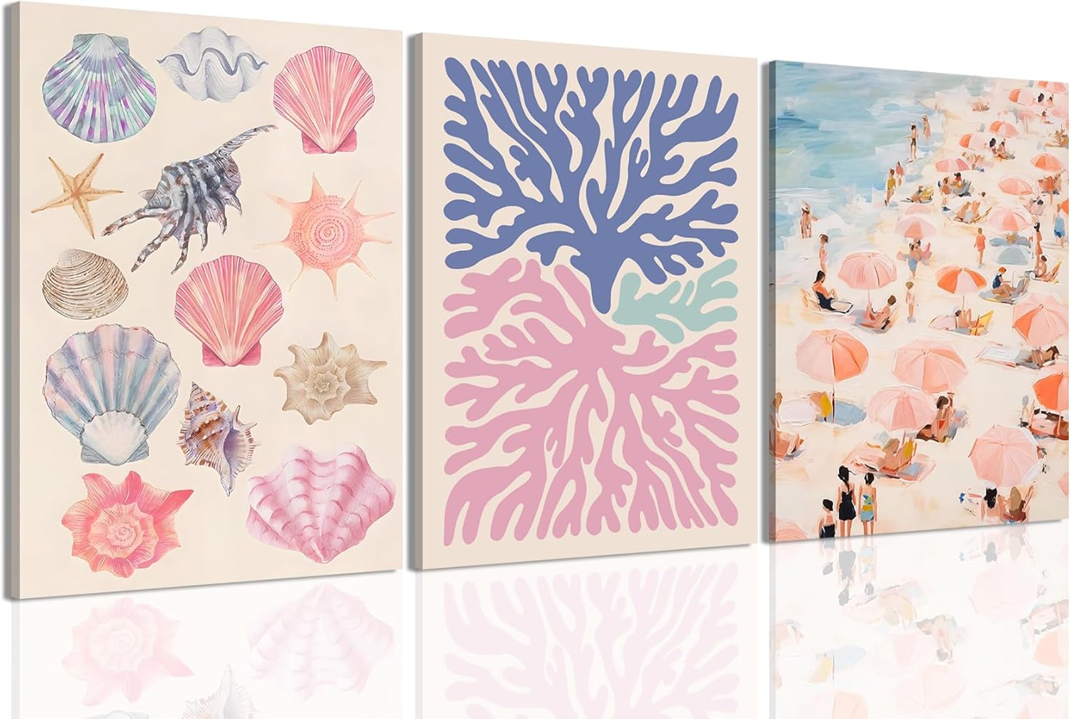 Framed Blue Wall Decor — 16" — Pink