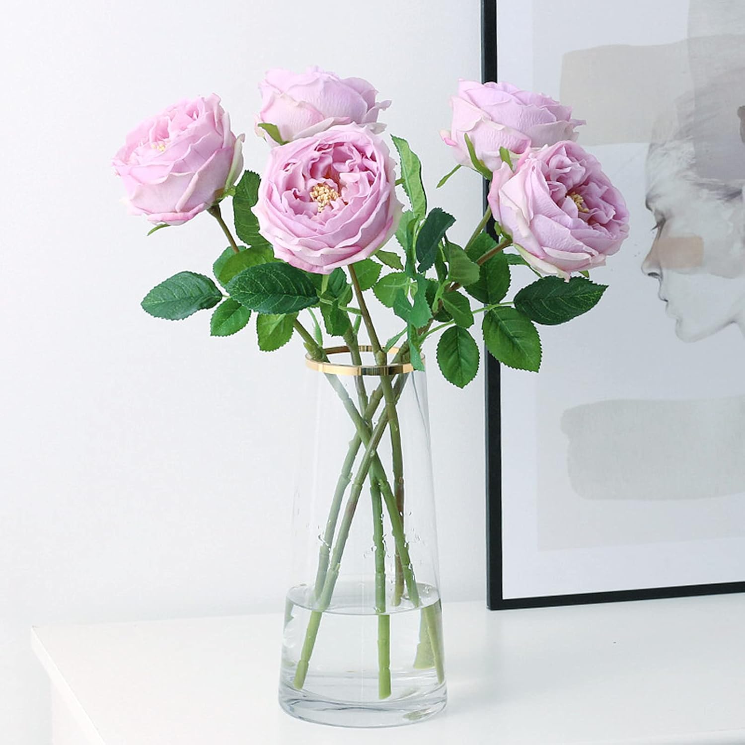 Gold Artificial Flowers — 4 PCS