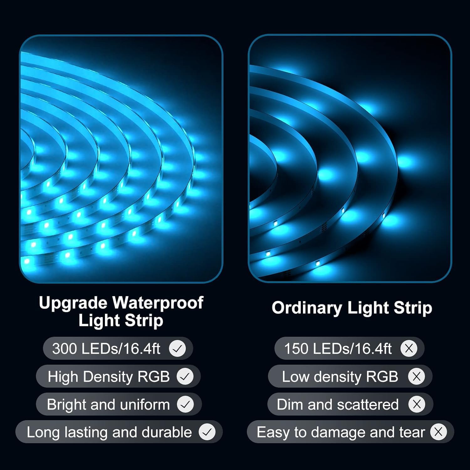 Color Changing Metal LED Strip Lights - View 4