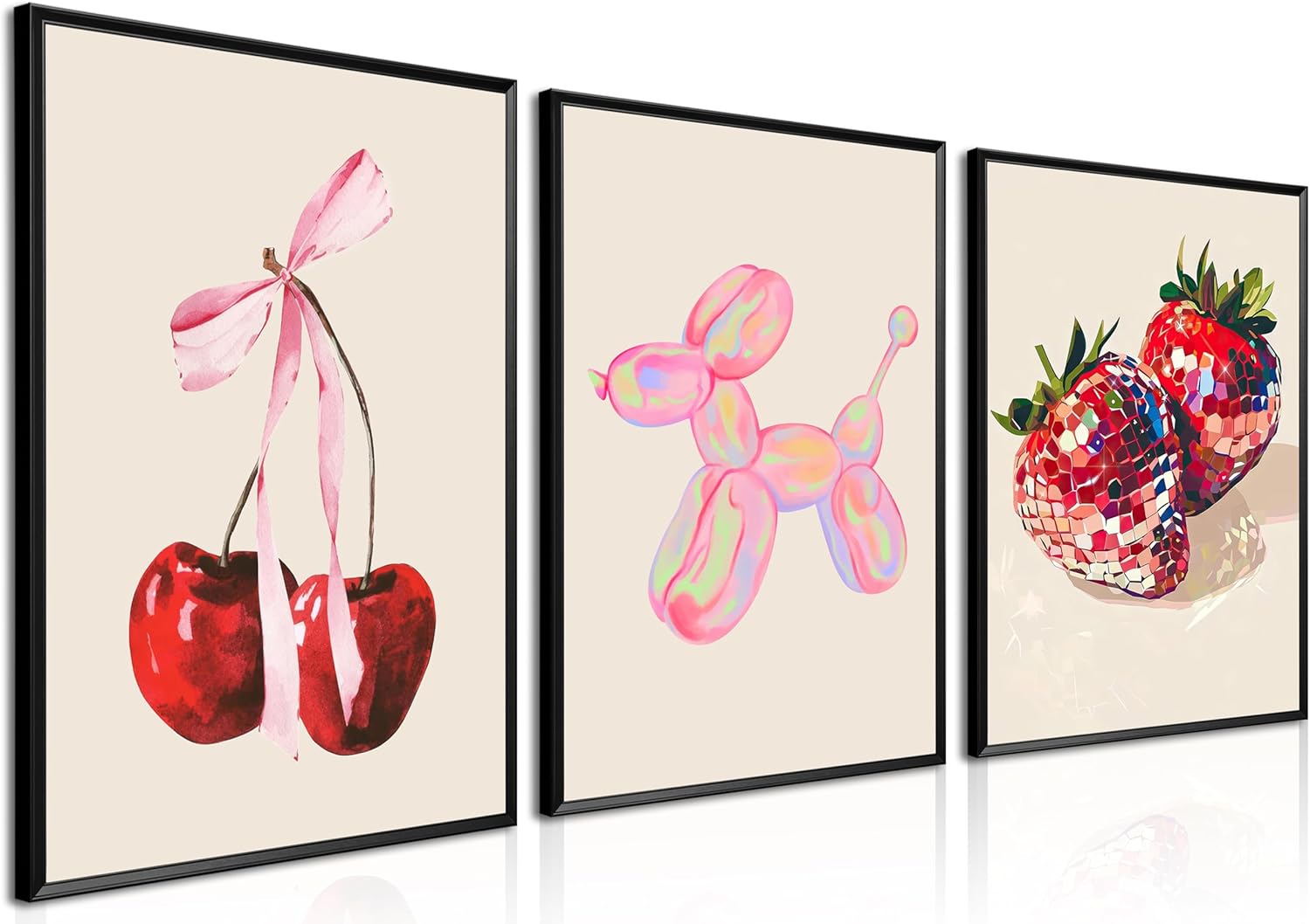 Framed Pink Canvas Wall Art — 16" — Pink Posters