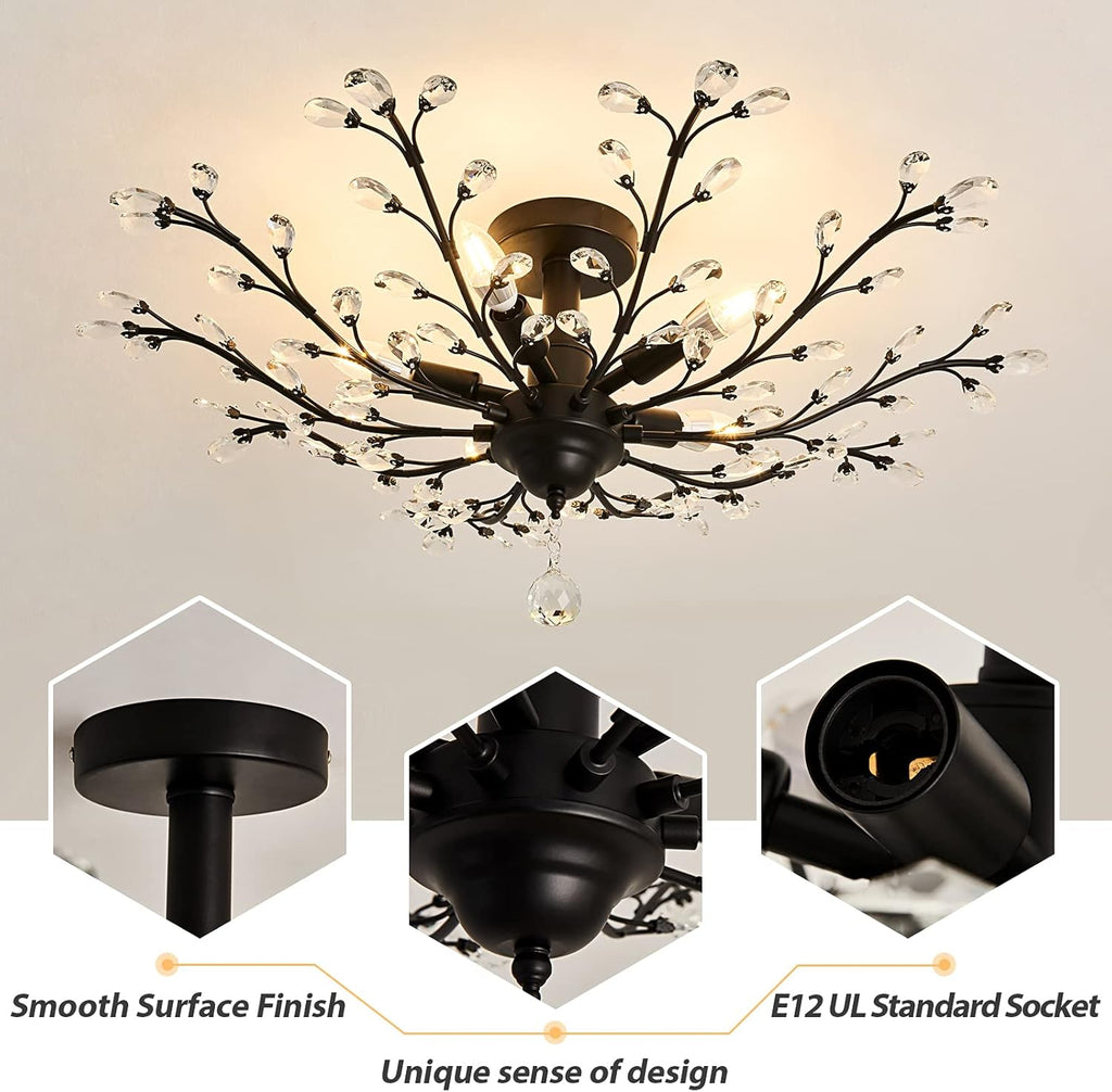 Vintage Luxe Black Chandelier - View 8