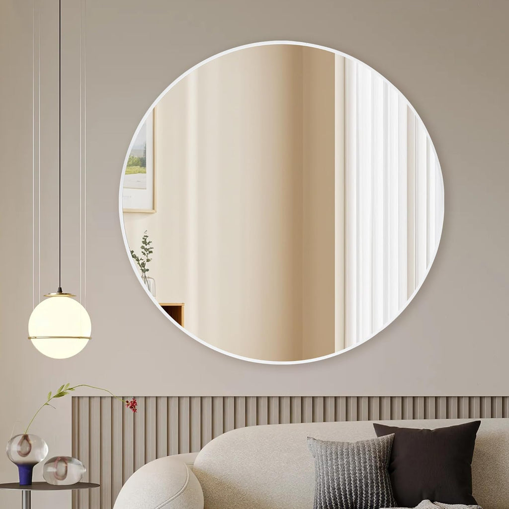 Framed Modern Black Mirror — 30" - View 2