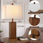 USB Charging Farmhouse Beige Table Lamp — 27.5" - View 4