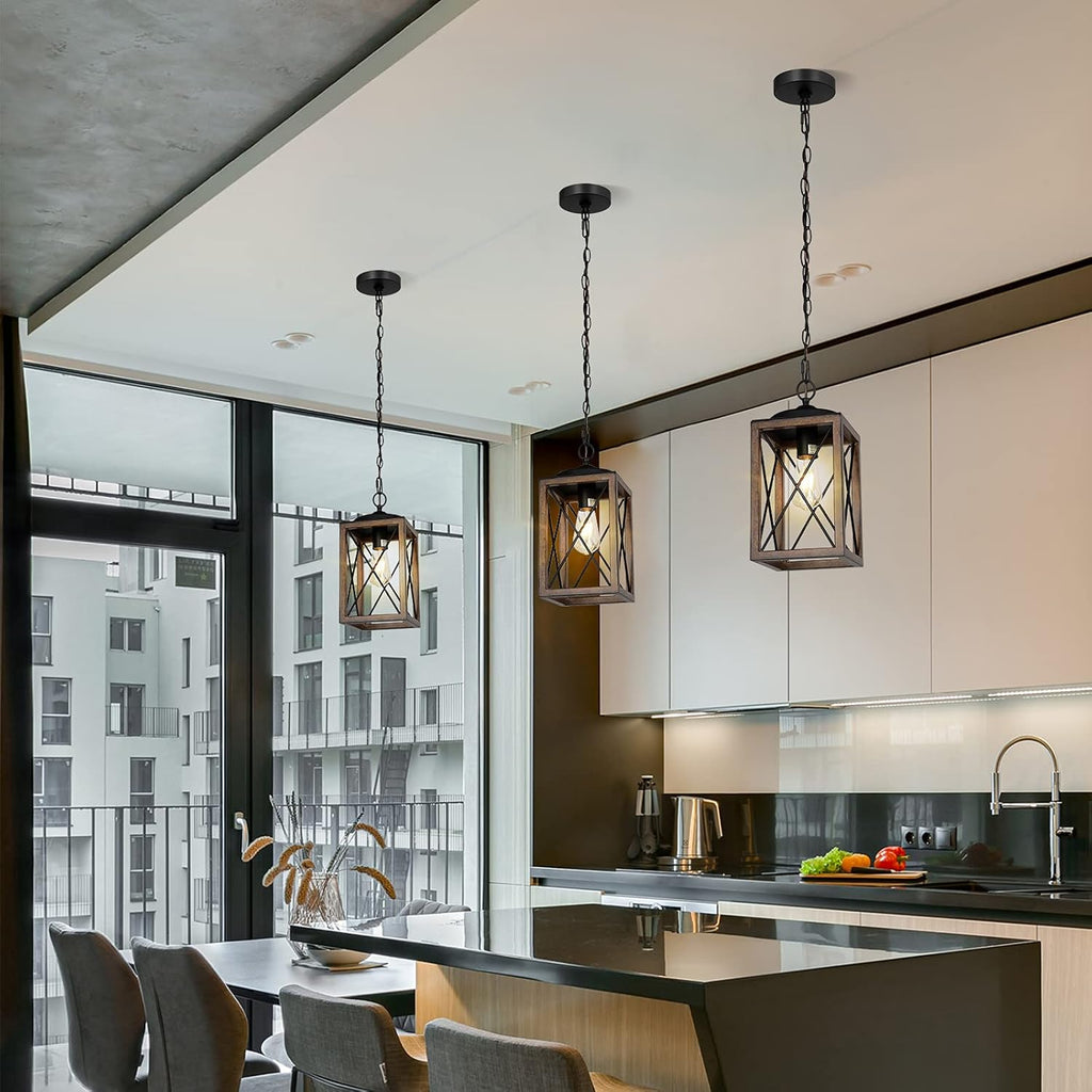 Adjustable Farmhouse Wood Pendant Light — 63" - View 4