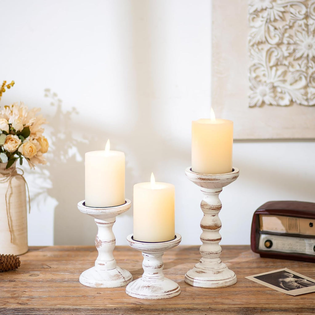 Farmhouse Brown Pillar Candle — 3.9" - View 2