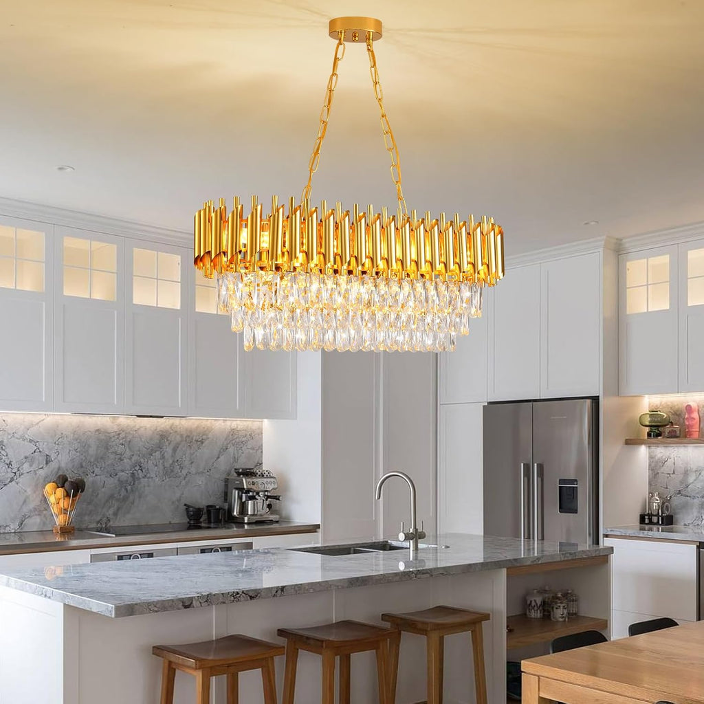 Oval Luxe Black Chandelier — 8-Light - View 7