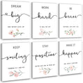 Framed Black Canvas Wall Art — 8" — Pink White