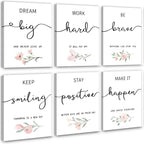Framed Black Canvas Wall Art — 8" — Pink White