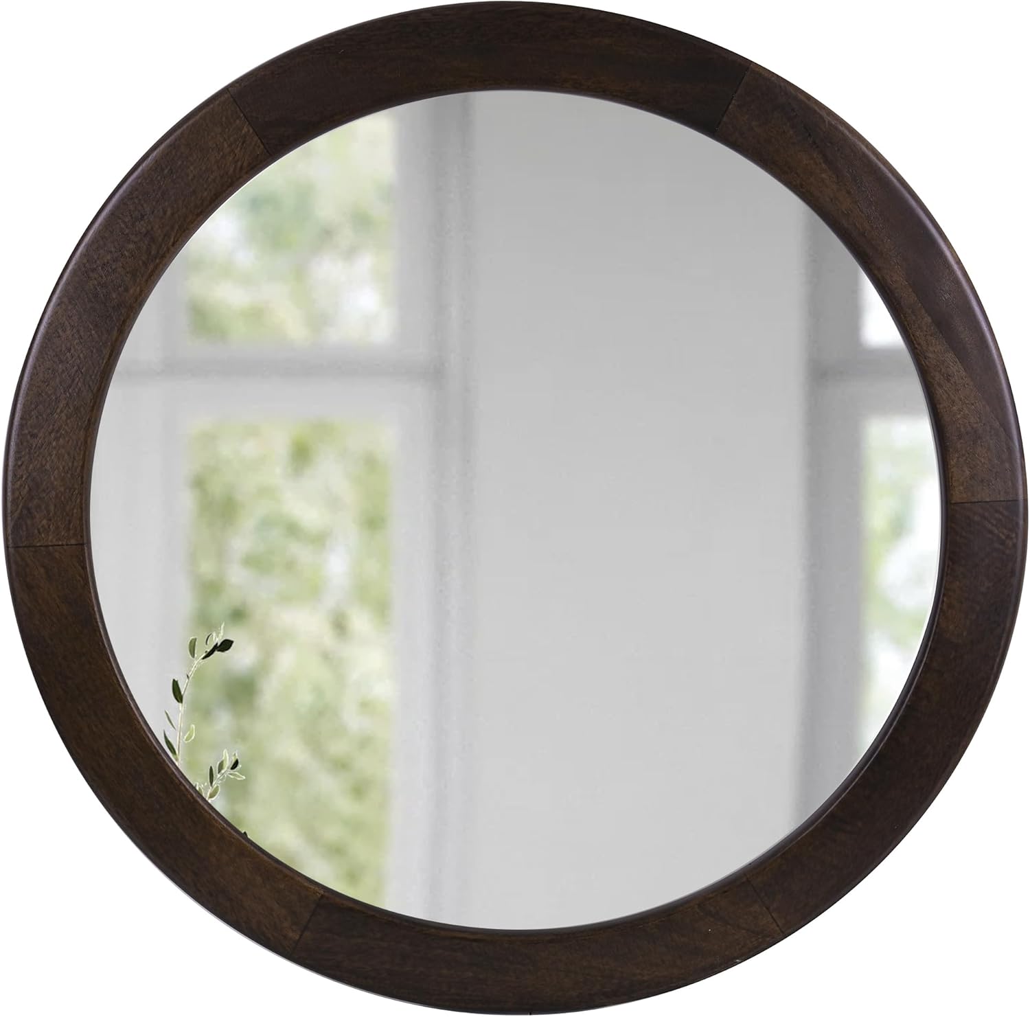 Round Farmhouse Beige Wall Mirror — 24" — 30"L x 30"W