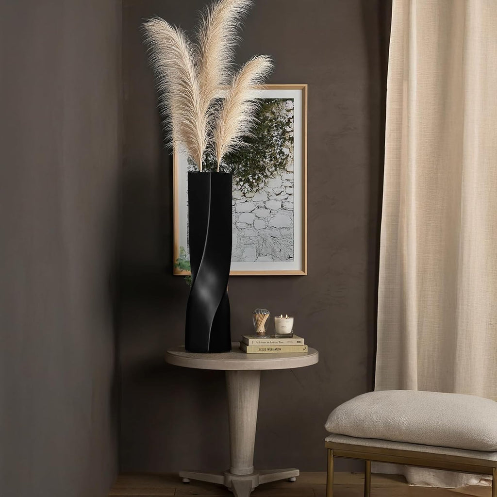 Modern Black Flower Vase — 16.34" - View 8
