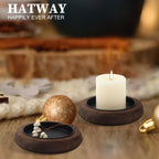 Round Farmhouse Brown Pillar Candle - View 5