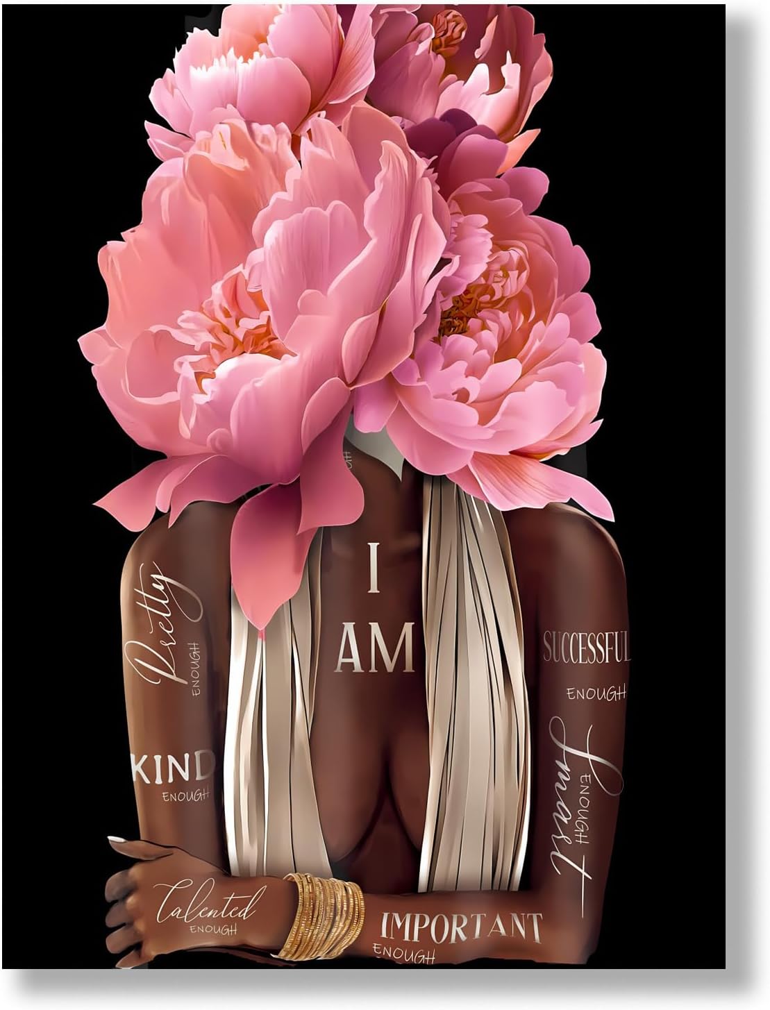 Framed Blue Canvas Wall Art — 12x16 — pink 015