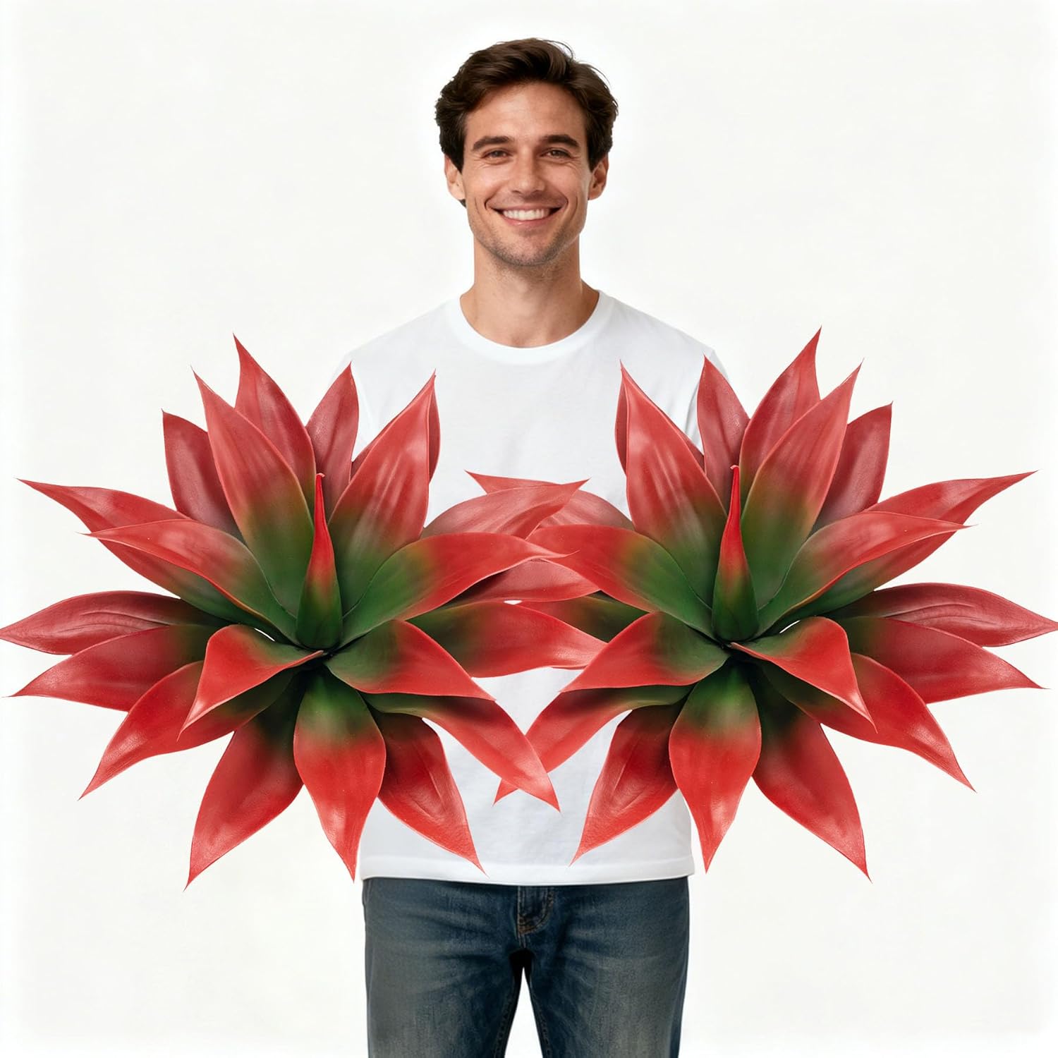 Green Artificial Plant — 22" — 18''red