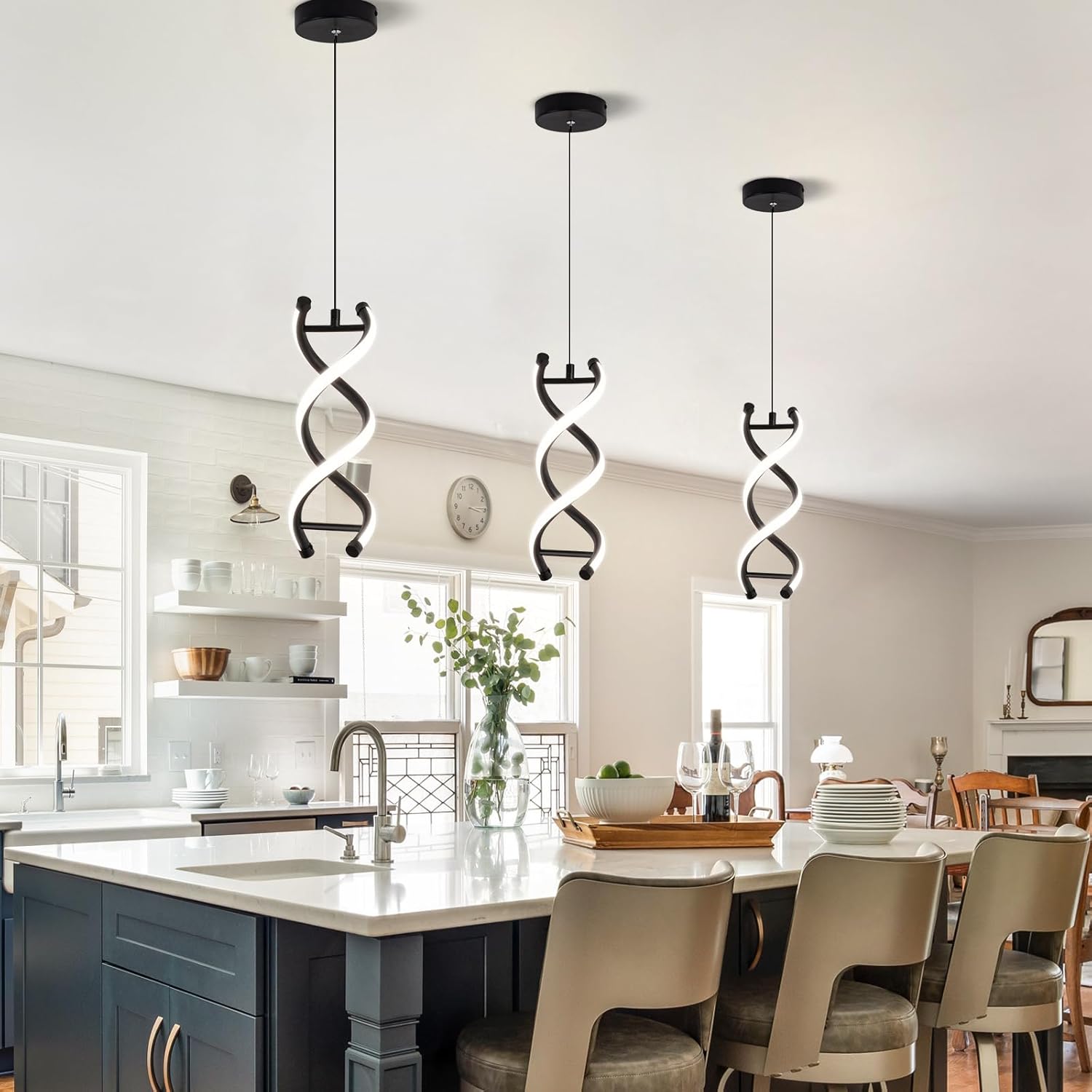 Dimmable Modern Black Pendant Light - View 2