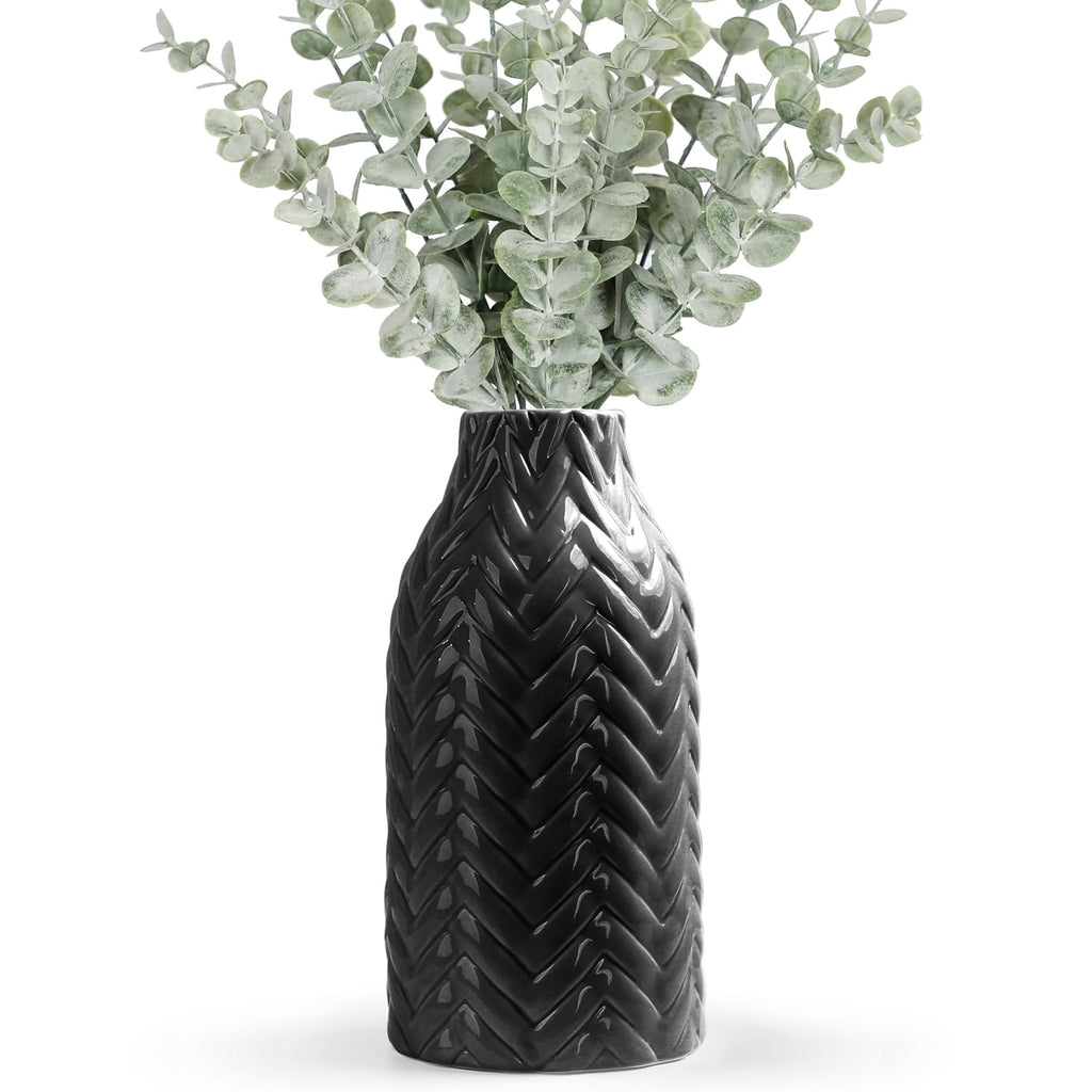 Boho Black Decorative Vase — 8"
