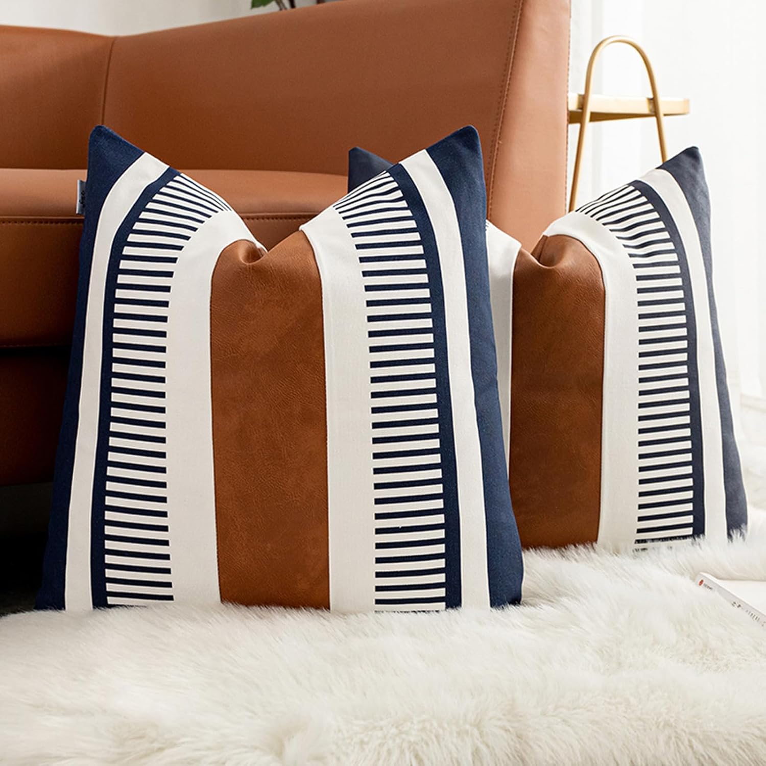 Boho Beige Throw Pillow Cover — 18" — 20" x 20" (Pack of 2)