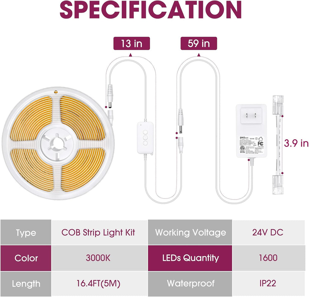 Dimmable White LED Strip Light - View 8