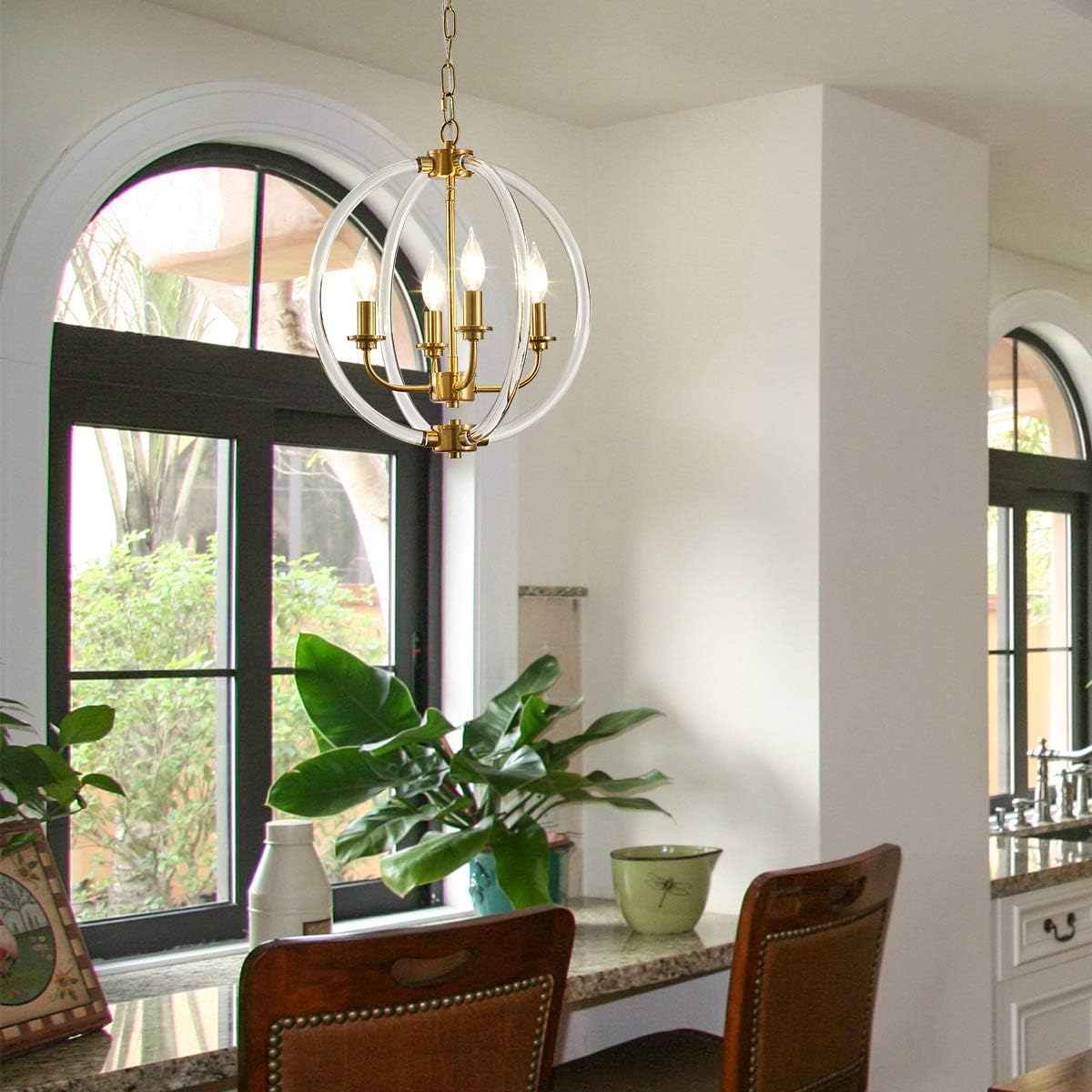 Farmhouse Metal Chandelier — 4-Light - View 2