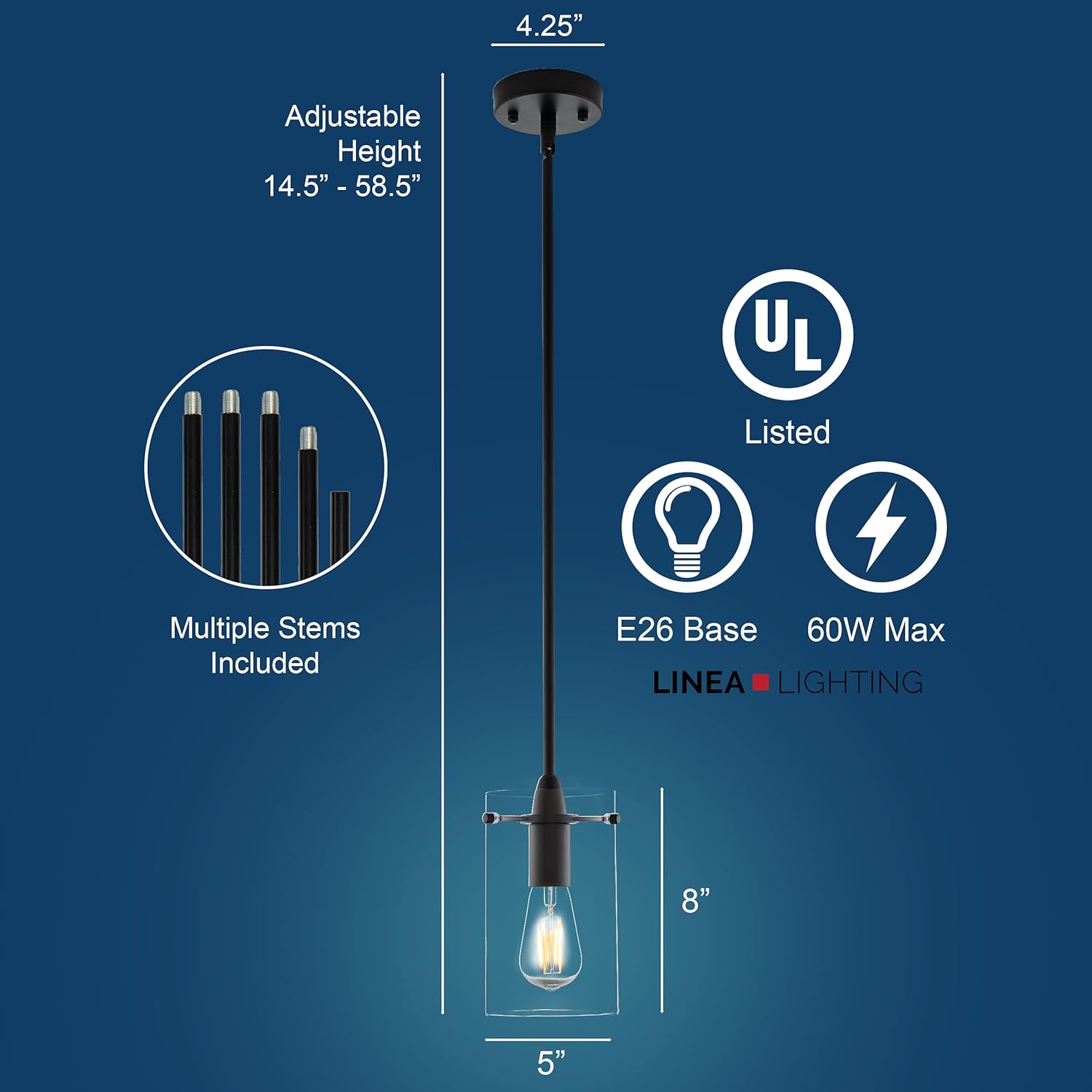 Black Pendant Light - View 6