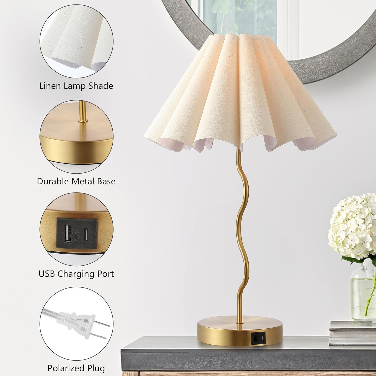 Linen Luxe Black Bedside Lamp - View 4