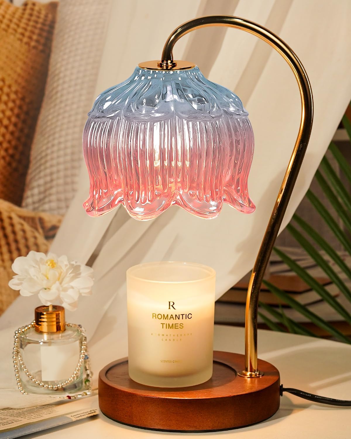 Adjustable Blue Table Lamp — Lily-blue Pink