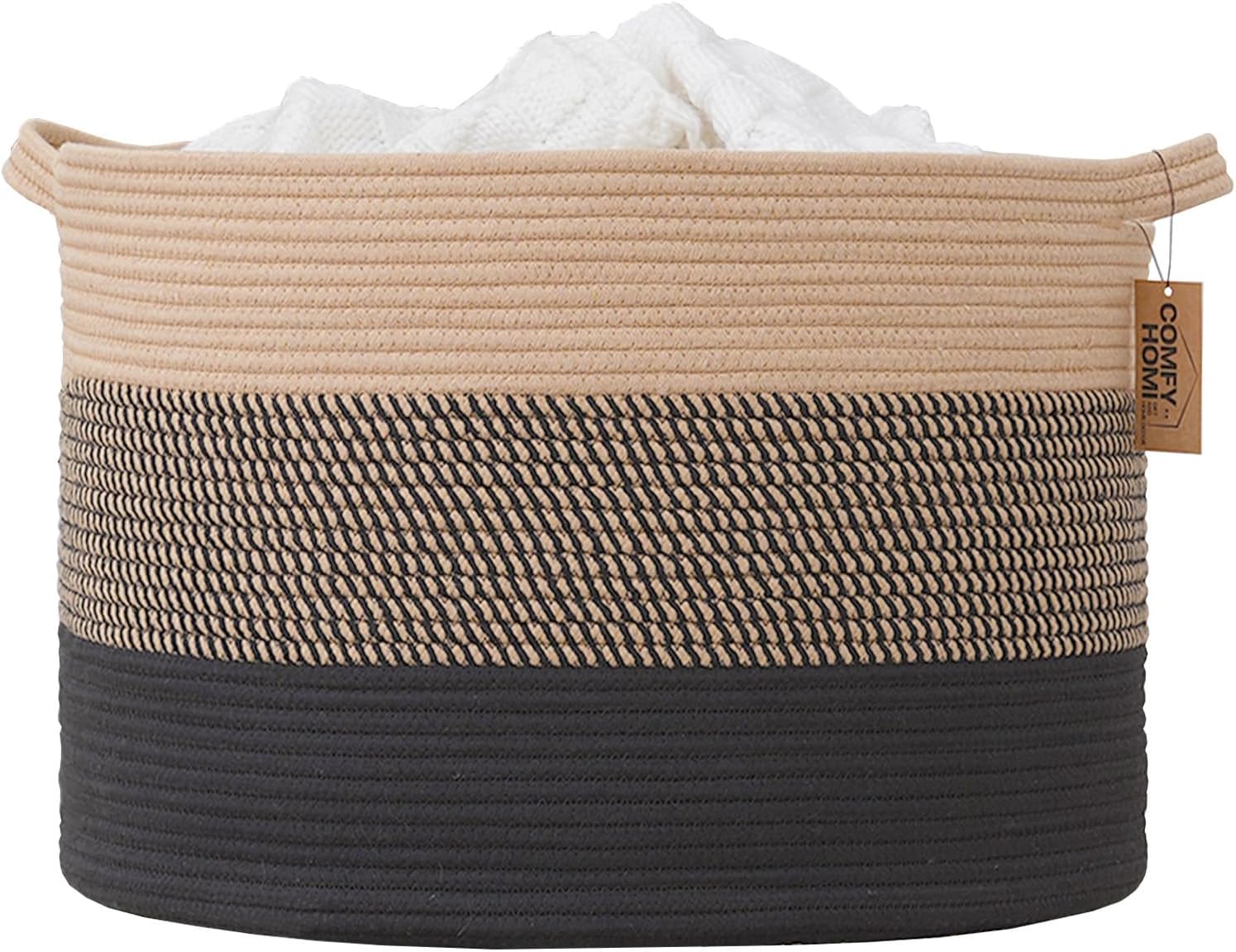 Boho Black Throw Pillow — 21" — black/camel