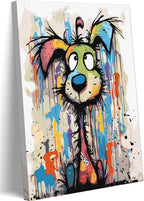 Brown Canvas Wall Art — 12x16 — Graffiti Dog