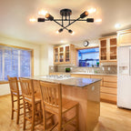 Modern Black Chandelier — 6-Light - View 7