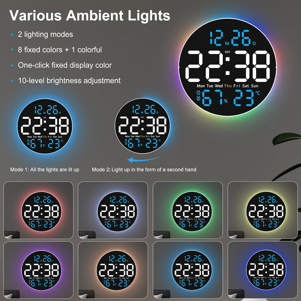 Blue Wall Clock — 10" - View 3