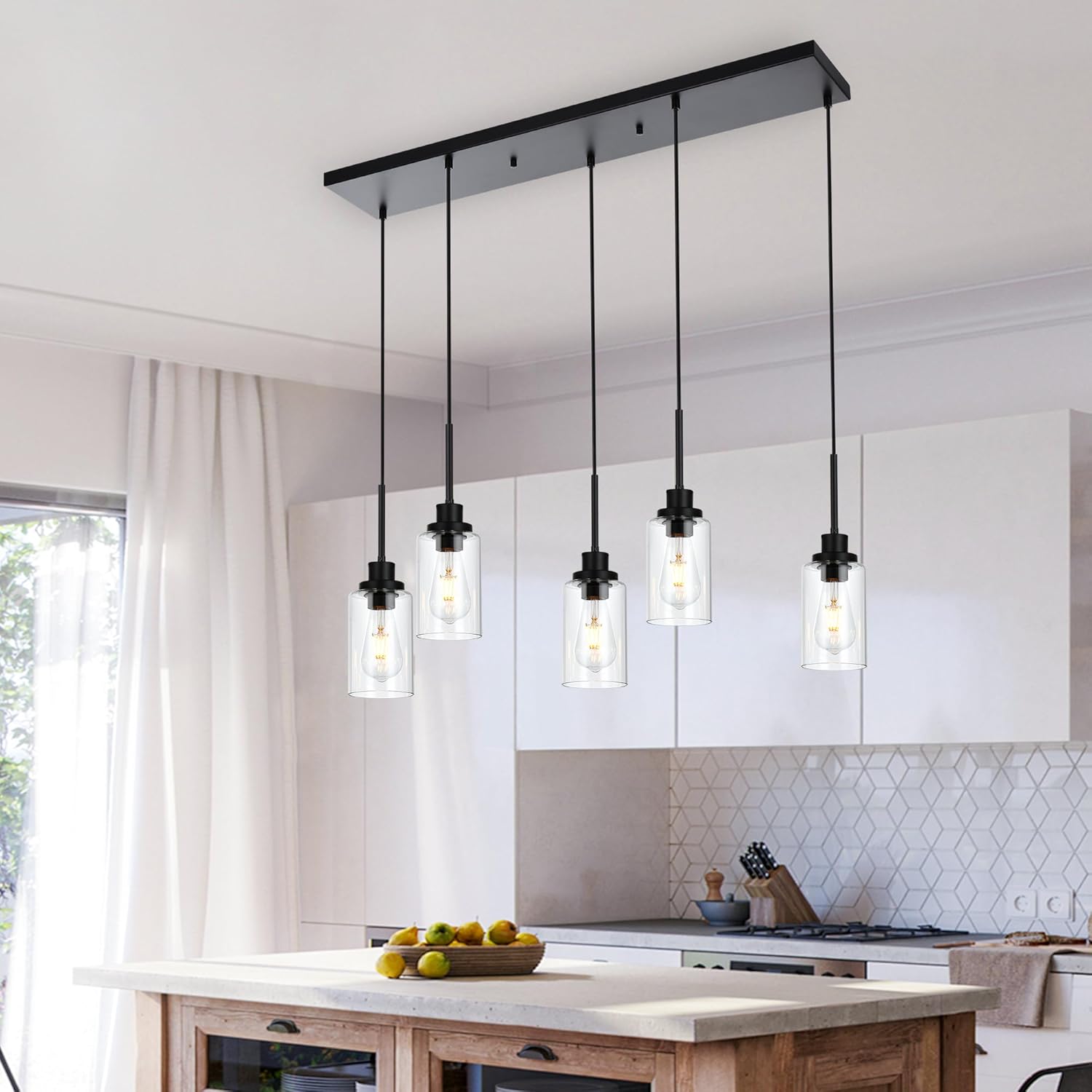 Black Chandelier — 5-Light - View 2