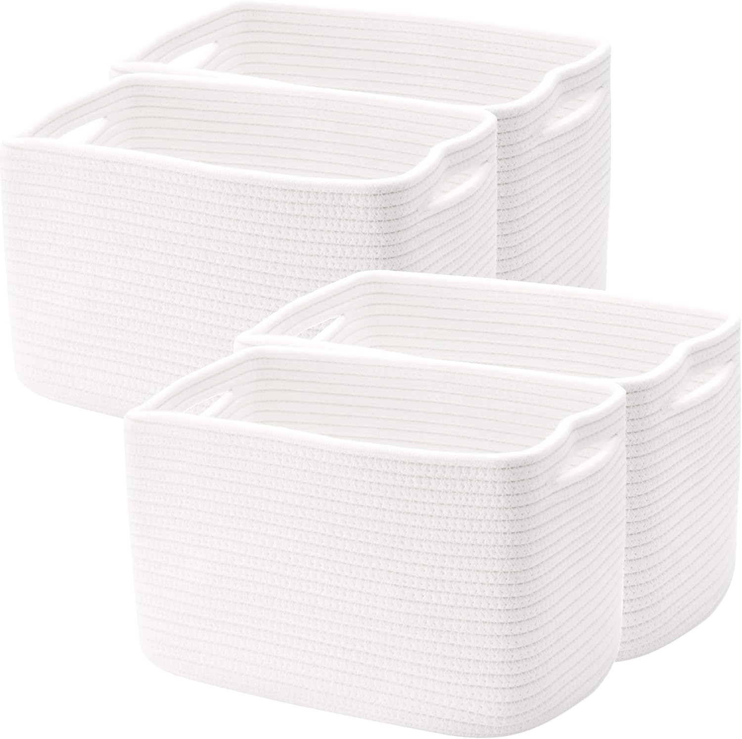 Boho Brown Storage Basket — Set of 4 — White