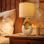 Boho Beige Bedside Lamp - View 5