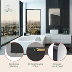 Rectangular Black Wall Mirror — 2" - View 4