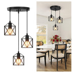 Adjustable Farmhouse Beige Pendant Light — 3-Light