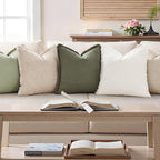 Linen Boho Beige Throw Pillow Cover — 18" - View 8