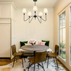 Adjustable Modern Black Chandelier — 5-Light - View 5