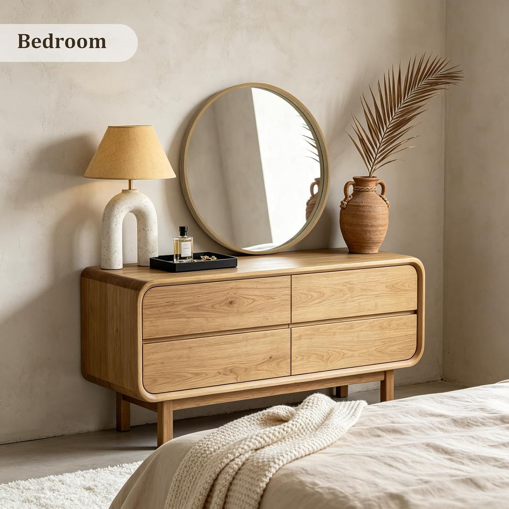 Framed Farmhouse Beige Wall Mirror — 24" - View 3