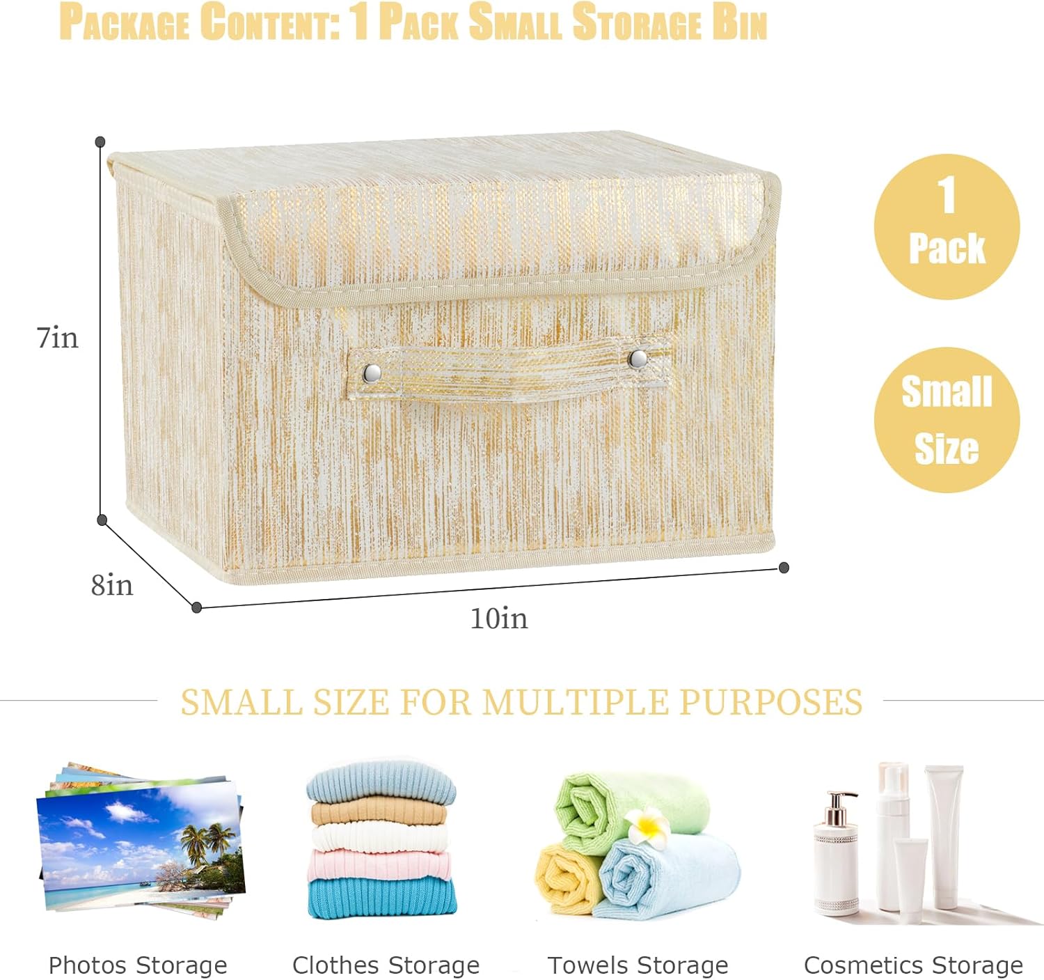 Luxe Gold Storage Bin — Set of 1 - View 4
