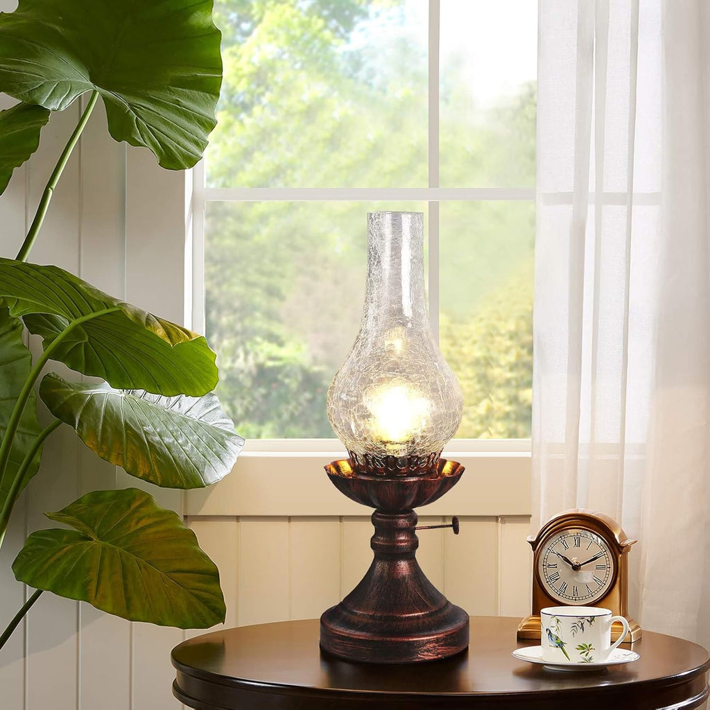 Vintage Farmhouse Orange Bedside Lamp - View 3