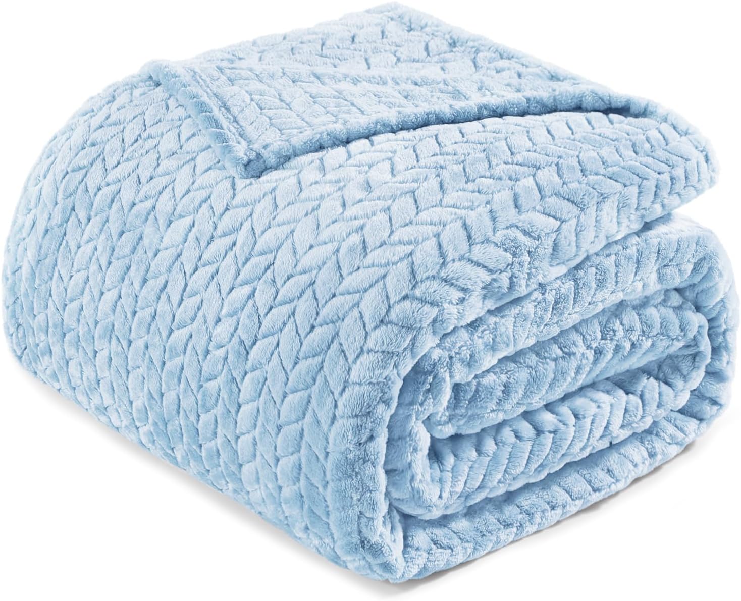 Black Throw Pillow — 70" — Light Blue