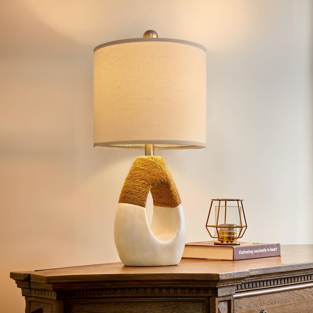 Boho Beige Bedside Lamp